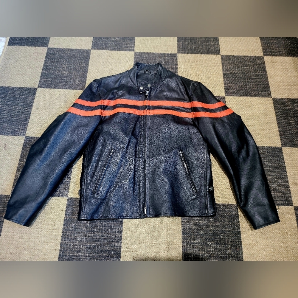 Unik Black and Orange Bomber Varsity Jacket
